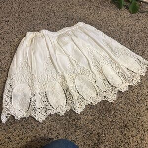 Nordstrom Hinge White Lace Mini Skirt cotton boho bohemian cottage core